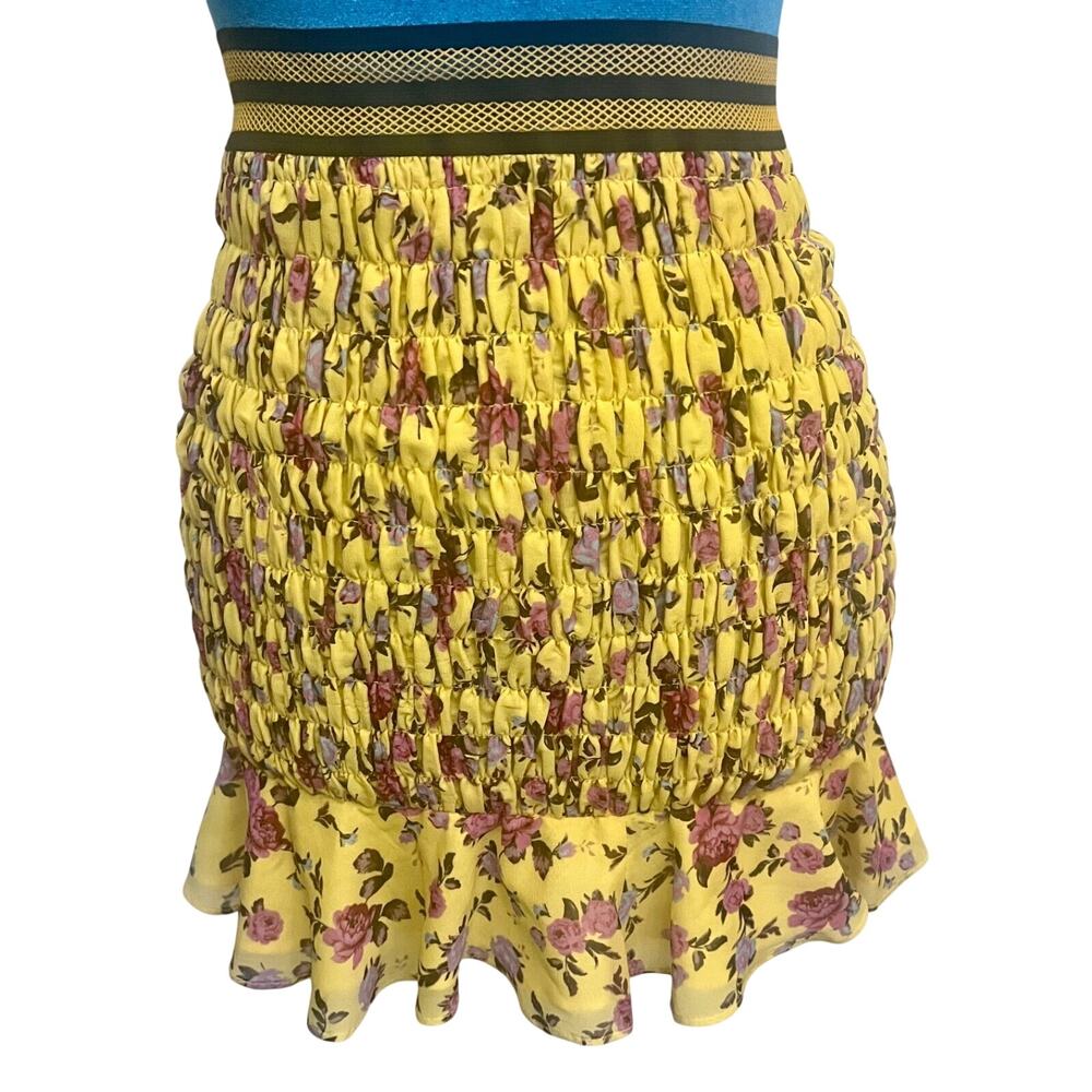 For Love & Lemons Odette Silk Convertible Smocked Skirt Tube Top Cottage Floral
